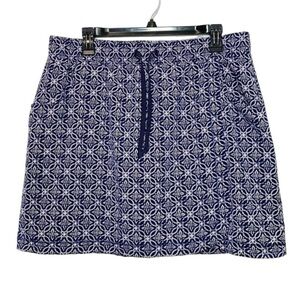 T by Talbots Geo Print Athletic Tennis Pickleball Skirt Skort, Navy/White size L